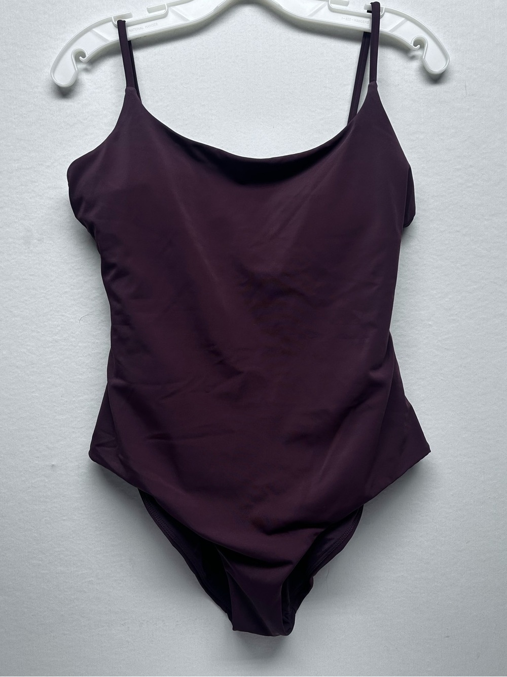 Minimal Scoop Neck One-Piece Swimsuit - Deep Plum Andie large